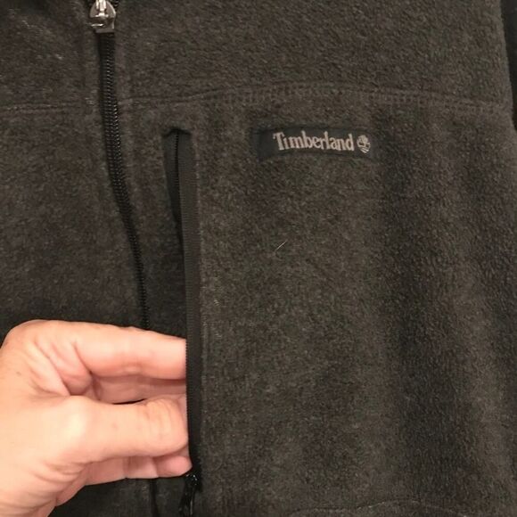 Timberland Fleece Jacket Full Zip Gray Size Medium - Picture 3 of 8